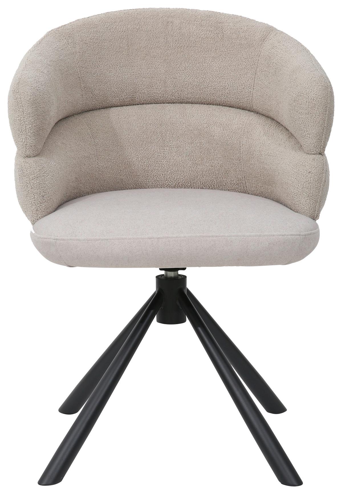 Armlehnstuhl Malia Beige - Hellbraun/Beige, MODERN, Textil/Metall (58/83/62cm) - Premium Living