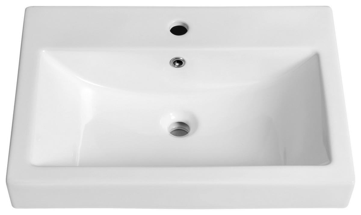 Waschtischkombi Varese ca. 150x65,5x47 cm Eiche/Weiß - Eiche Wotan/Weiß, MODERN, Keramik/Holzwerkstoff (105cm) - Held