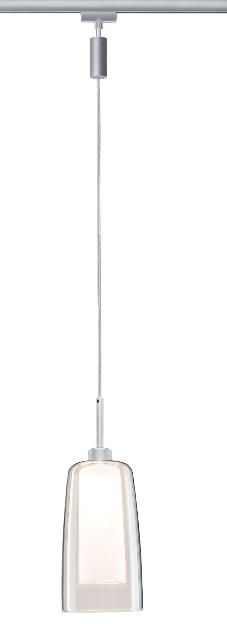Schienensystem-Hängeleuchte Pendulum Arido II max. 5 Watt - Klar/Chromfarben, Design, Glas/Metall (158cm) - Paulmann