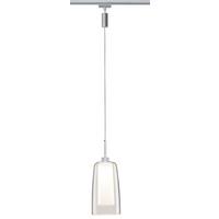 Schienensystem-Hängeleuchte Pendulum Arido II max. 5 Watt - Chromfarben/Klar, Design, Glas/Metall (158cm) - Paulmann