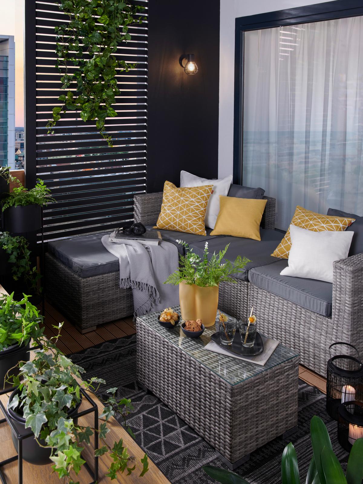 Loungegarnitur Parga in Grau - Grau, Modern, Glas/Kunststoff - Mömax