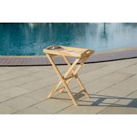 Gartenbeistelltisch Naturfarben Teakholz - Naturfarben, Natur, Holz (60/40/65cm) - Gardenson