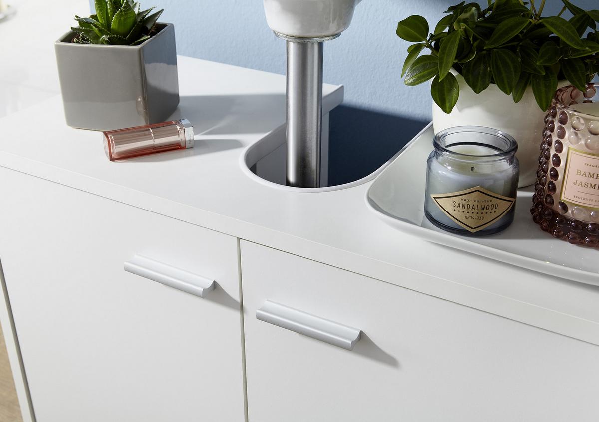 Omarica Za Pod Umivalnik Wl1.344 - bela/barve aluminija, Basics, kovina/umetna masa (60/55/30cm) - MID.YOU