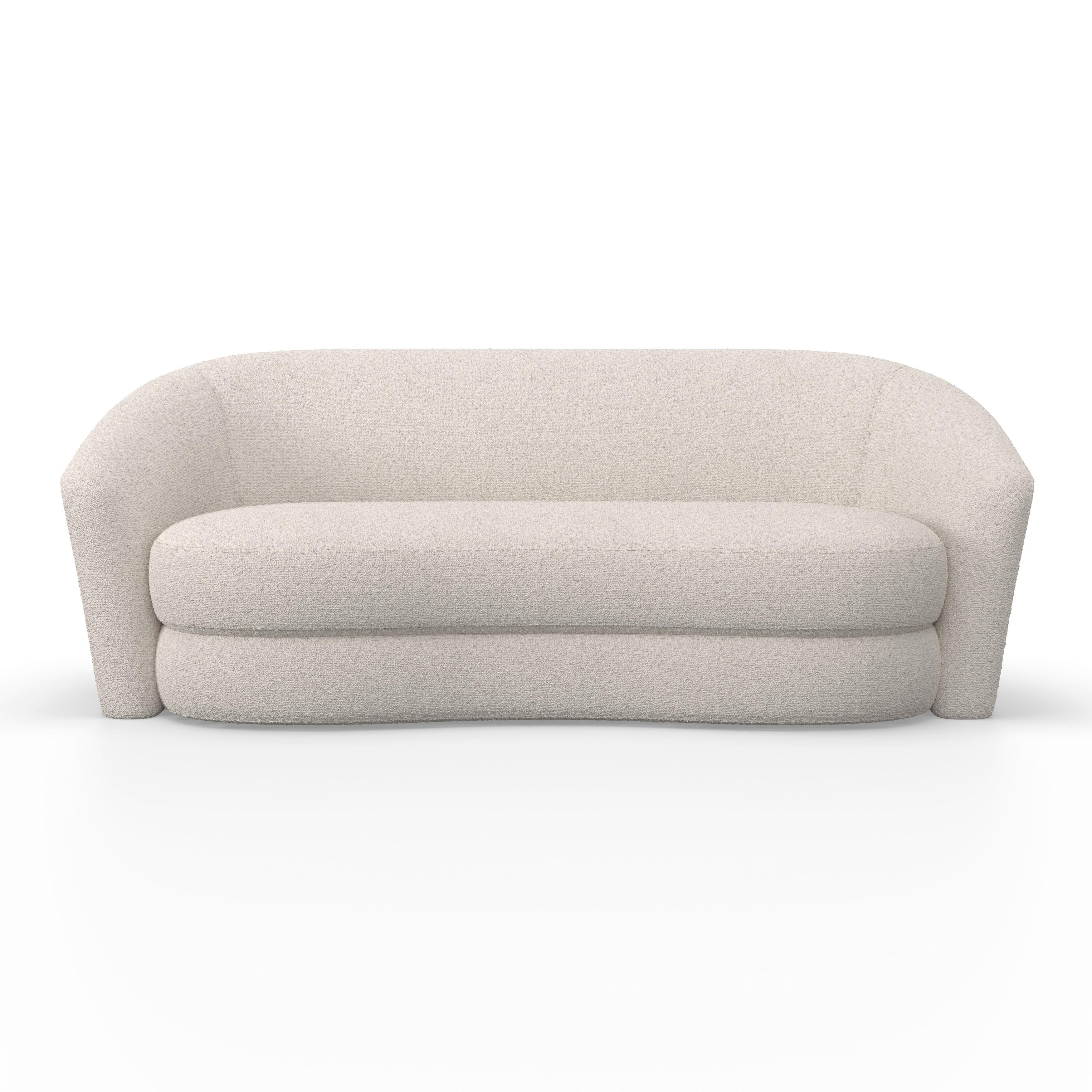 Sofa Isabel Creme Webstoff - Creme/Schwarz, MODERN, Holz/Kunststoff (197/72/86cm) - Bessagi Home