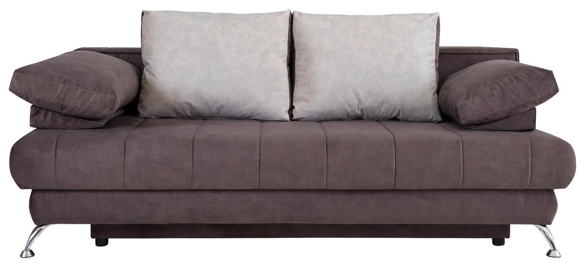 Zofa S Posteljno Funkcijo Sevilla, Rjava / Bež - srebrne barve/bež, Moderno, tekstil/les (200/100/75cm) - Mömax