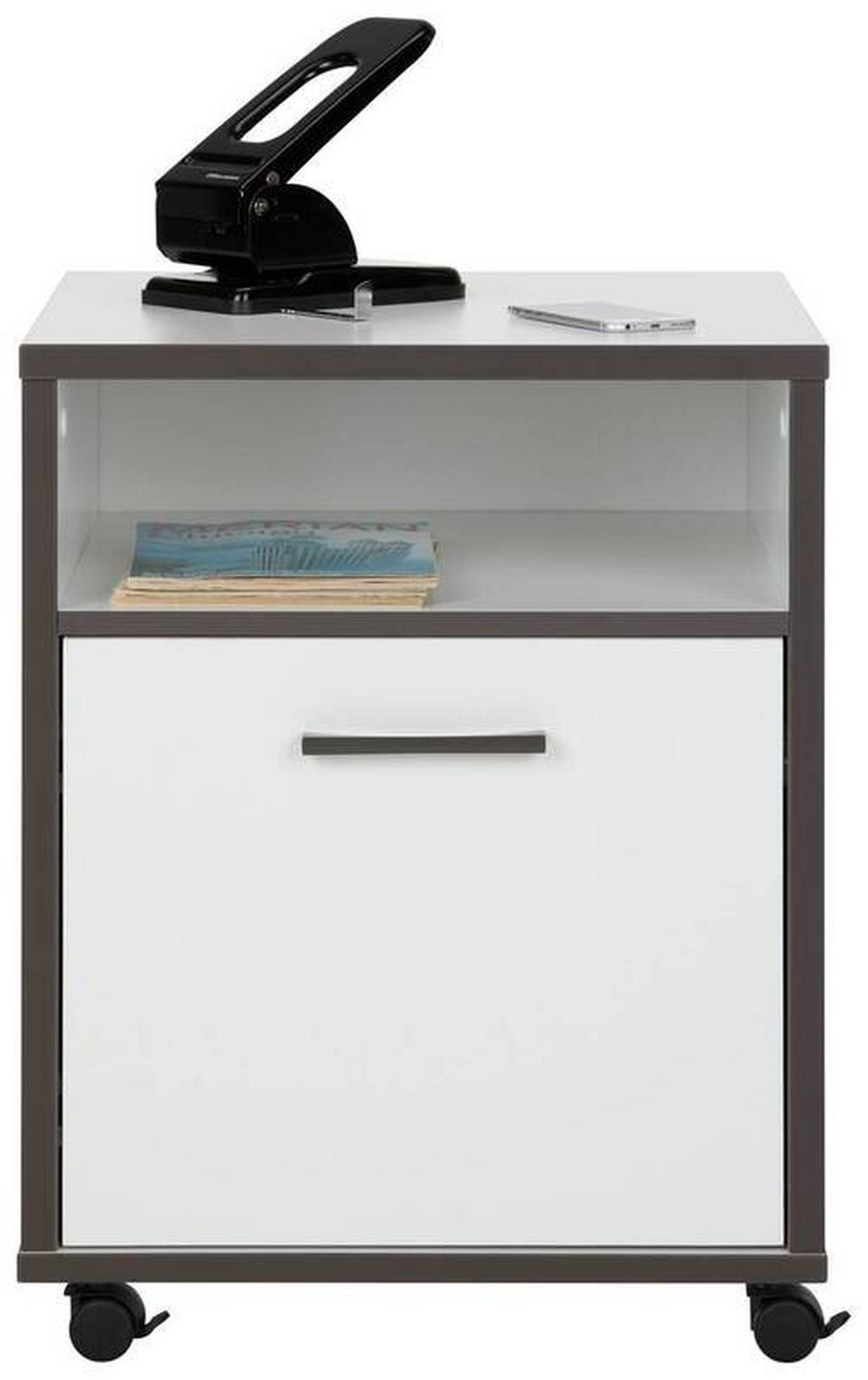 Ladičar Keflavik - bijela/siva, Moderno, drvni materijal/metal (49,8/64,6/52,2cm) - Modern Living