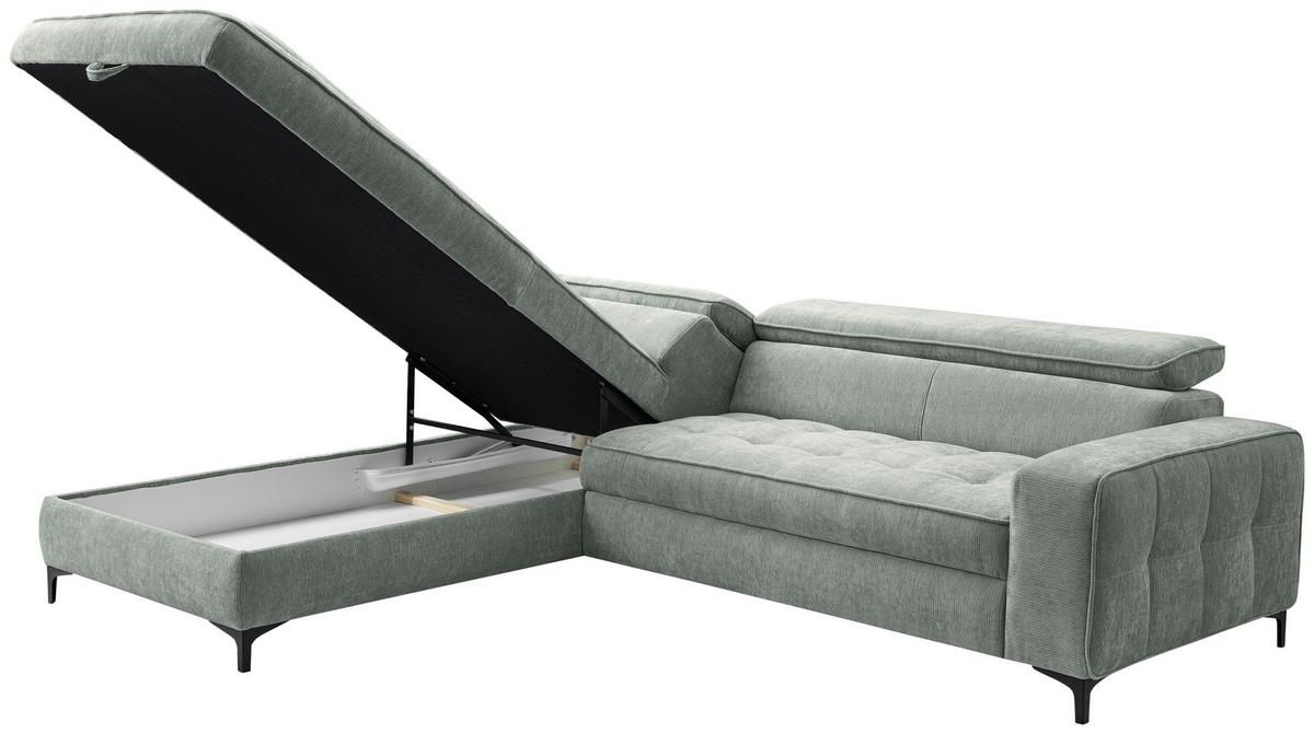 Kutna Garnitura Talia - boje mente/crna, Basics, tekstil/metal (203/70-90/251cm) - Modern Living