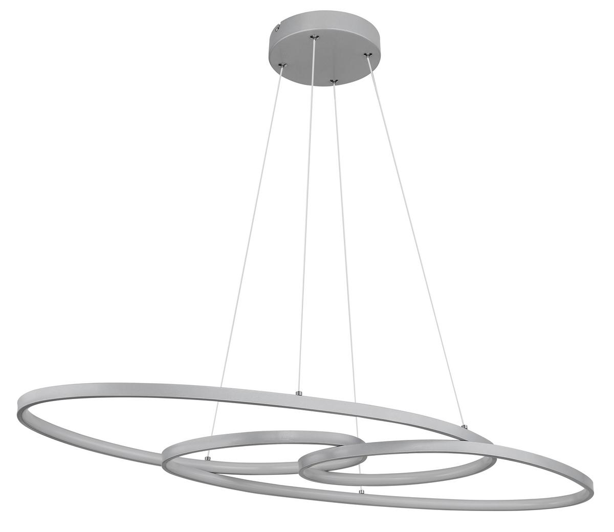 Viseča Led-svetilka Spira, S Sijalko - srebrne barve/opal, Design, kovina/umetna masa (100/36/120cm) - Globo