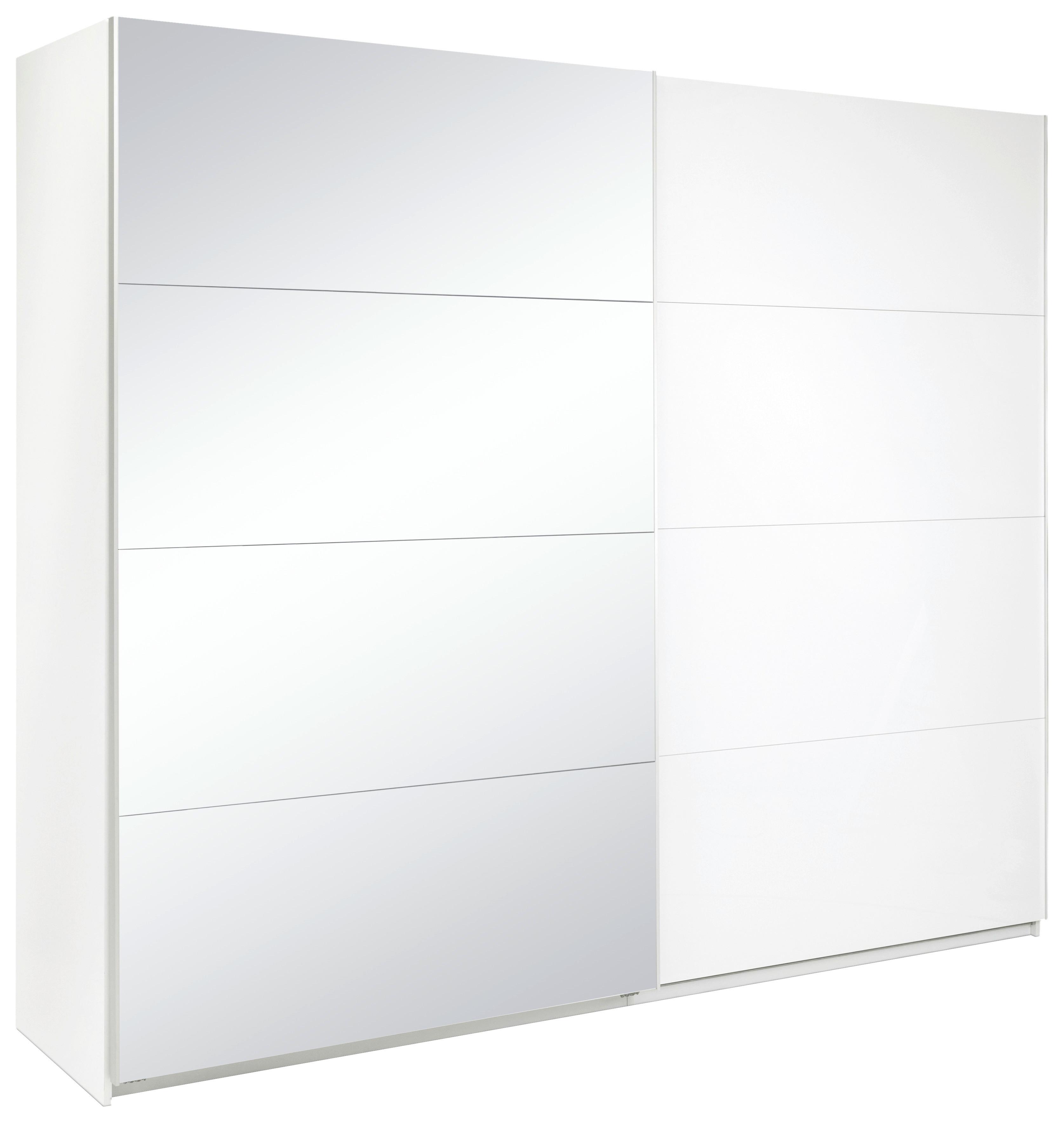 Omara Z Drsnimi Vrati Viva, Bela - bela/barve aluminija, Moderno, kovina/leseni material (250/210/62cm) - P & B