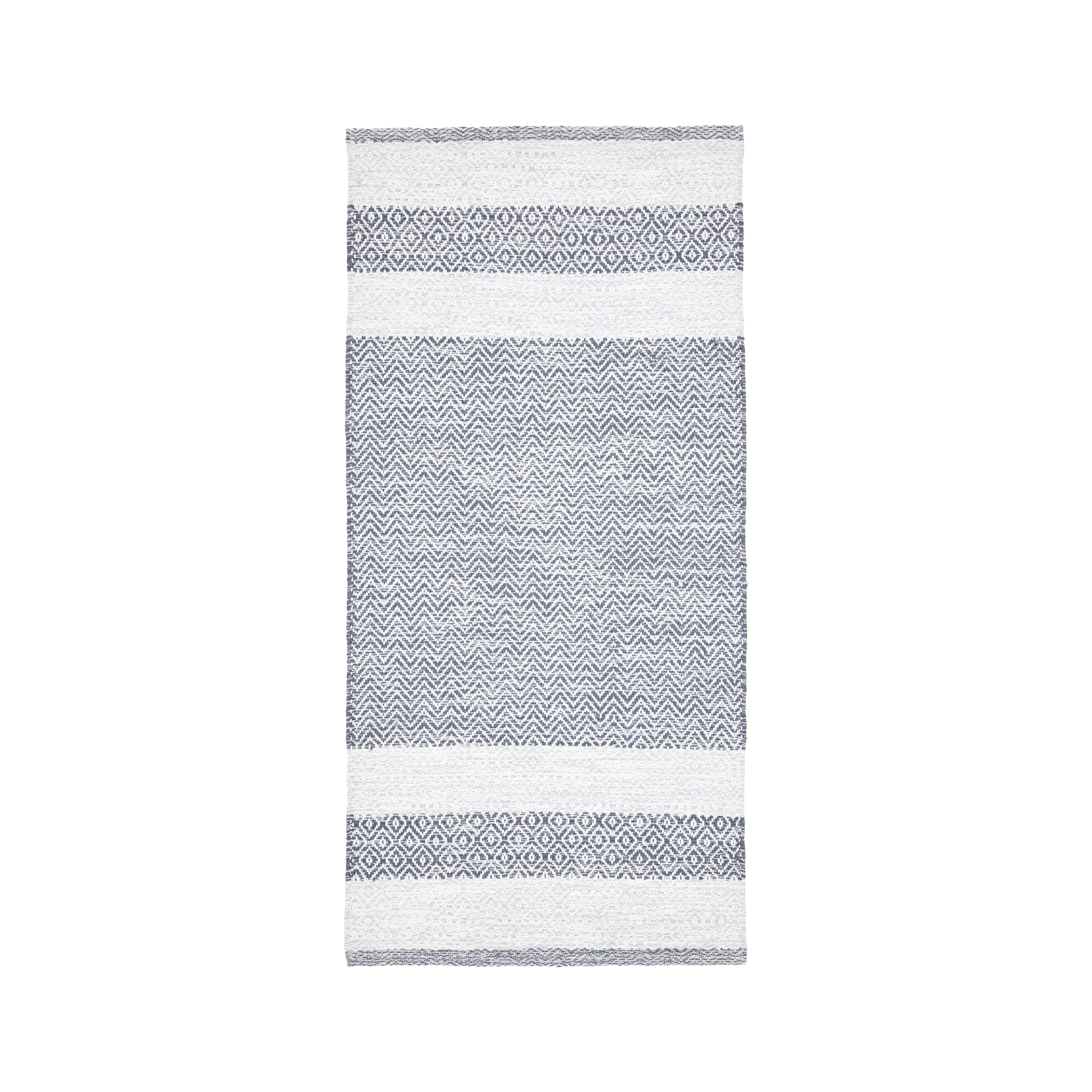 Handwebteppich Elisa in Dunkelgrau ca. 60x120cm - Hellgrau, MODERN, Textil (60/120cm) - Modern Living