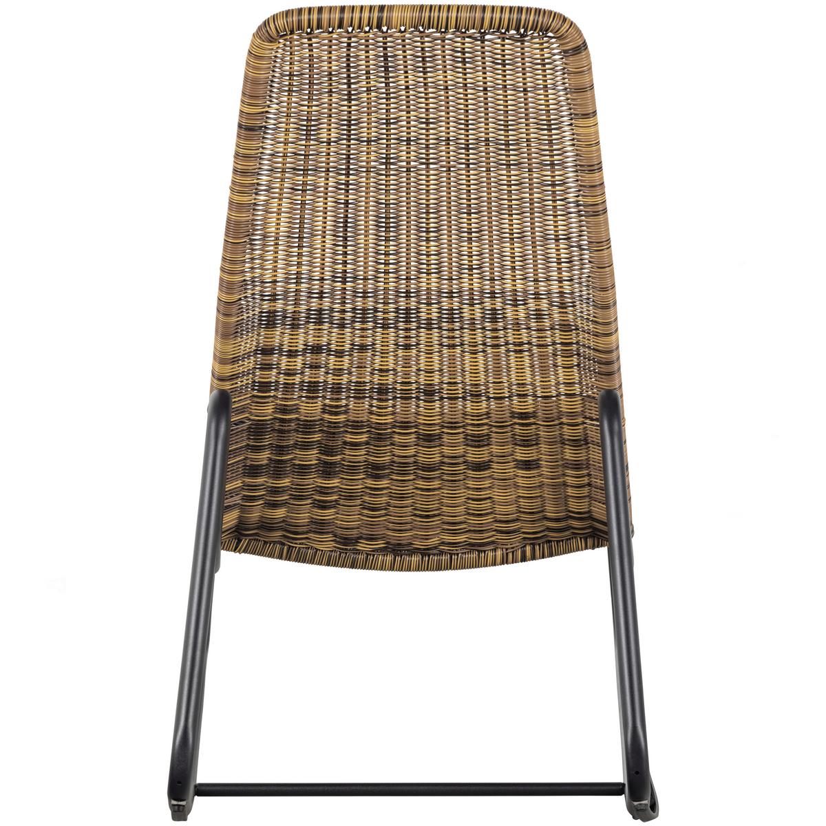 Schaukelstuhl Tom Naturfarben - Schwarz/Naturfarben, Design, Kunststoff/Metall (51/97/95cm) - Gardenson