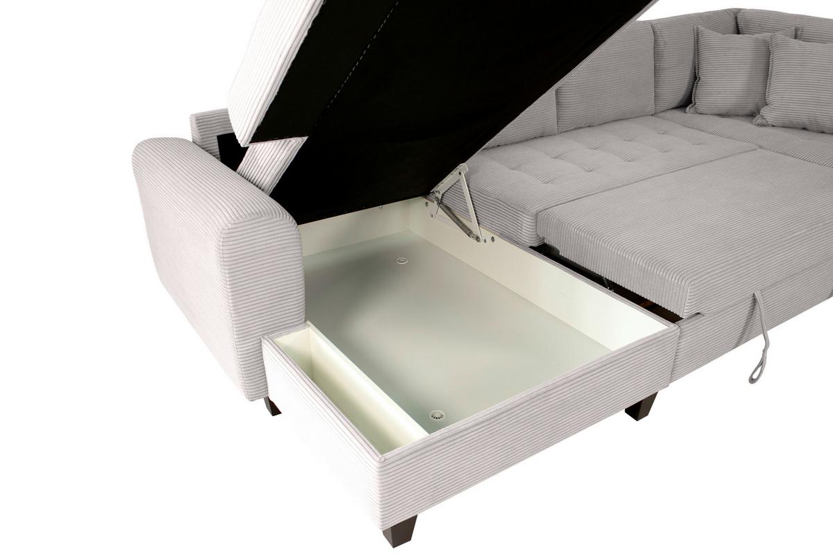 Kutna Garnitura Moritz - svijetlo siva, Trend, tekstil (155/324/178cm) - Modern Living