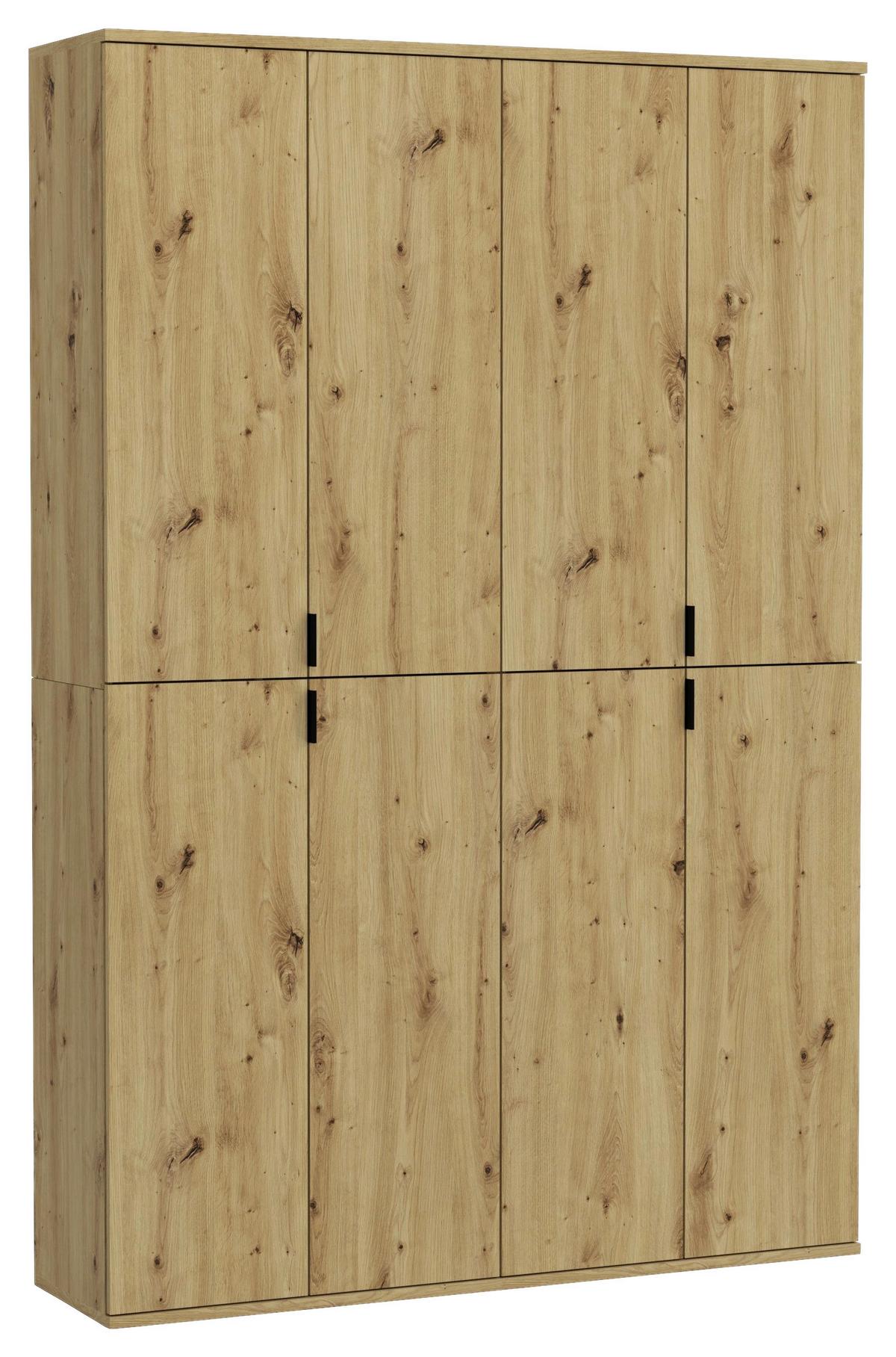 Garderobenschrank Projekt X ca. 122x193 cm Eiche Artisan - KONVENTIONELL, Holzwerkstoff/Kunststoff (122/193/34cm) - MID.YOU