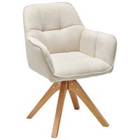 KRZESŁO Z PODŁOKIETNIKAMI KERRY - beżowy/kolor dębowy, Lifestyle, drewno/tkanina (61/85/63cm) - MID.YOU
