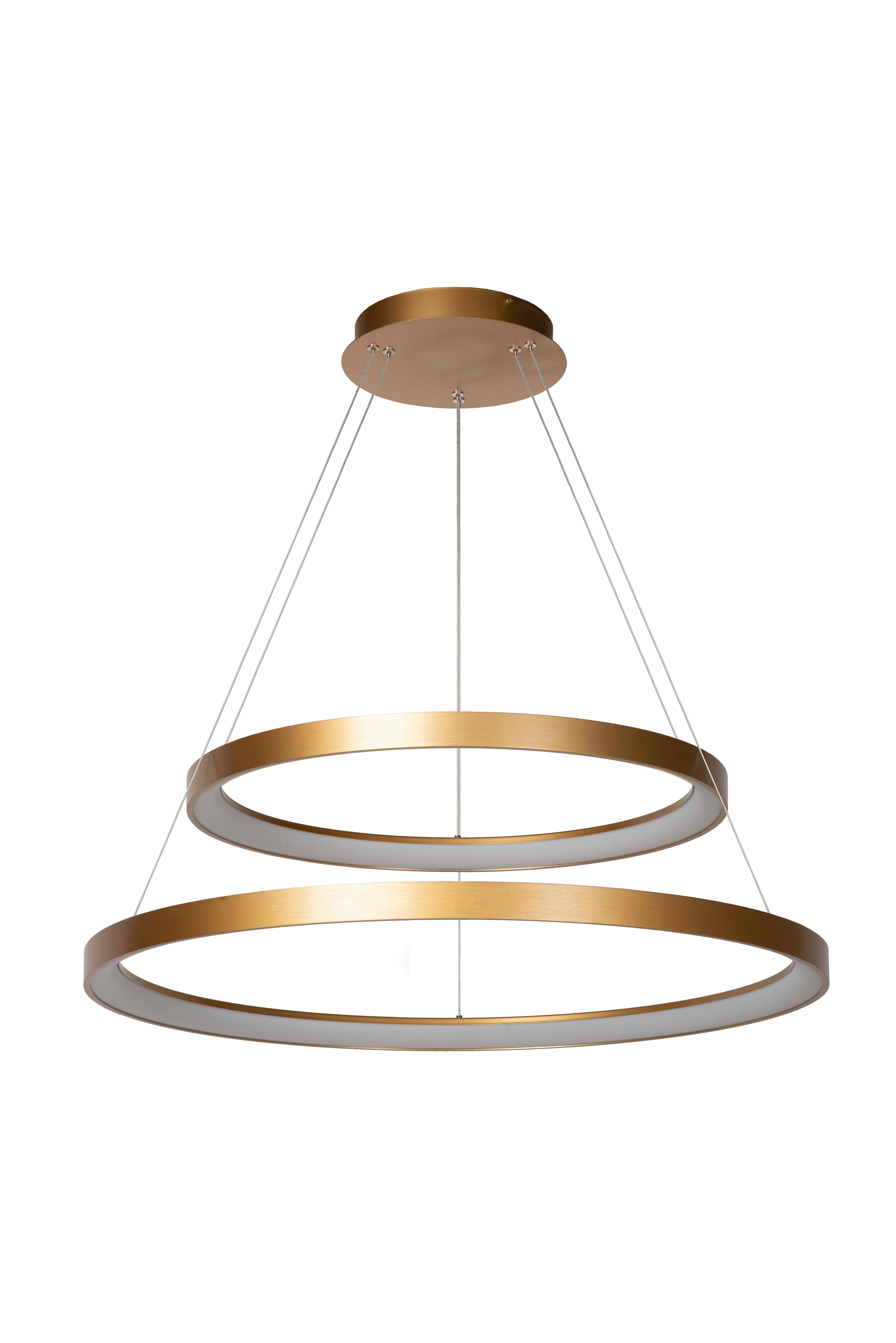 LAMPA ZWIESZANA LED 46403/92/02 VIDAL - kolor mosiężny, Design, tworzywo sztuczne (78/78/200cm) - Lucide