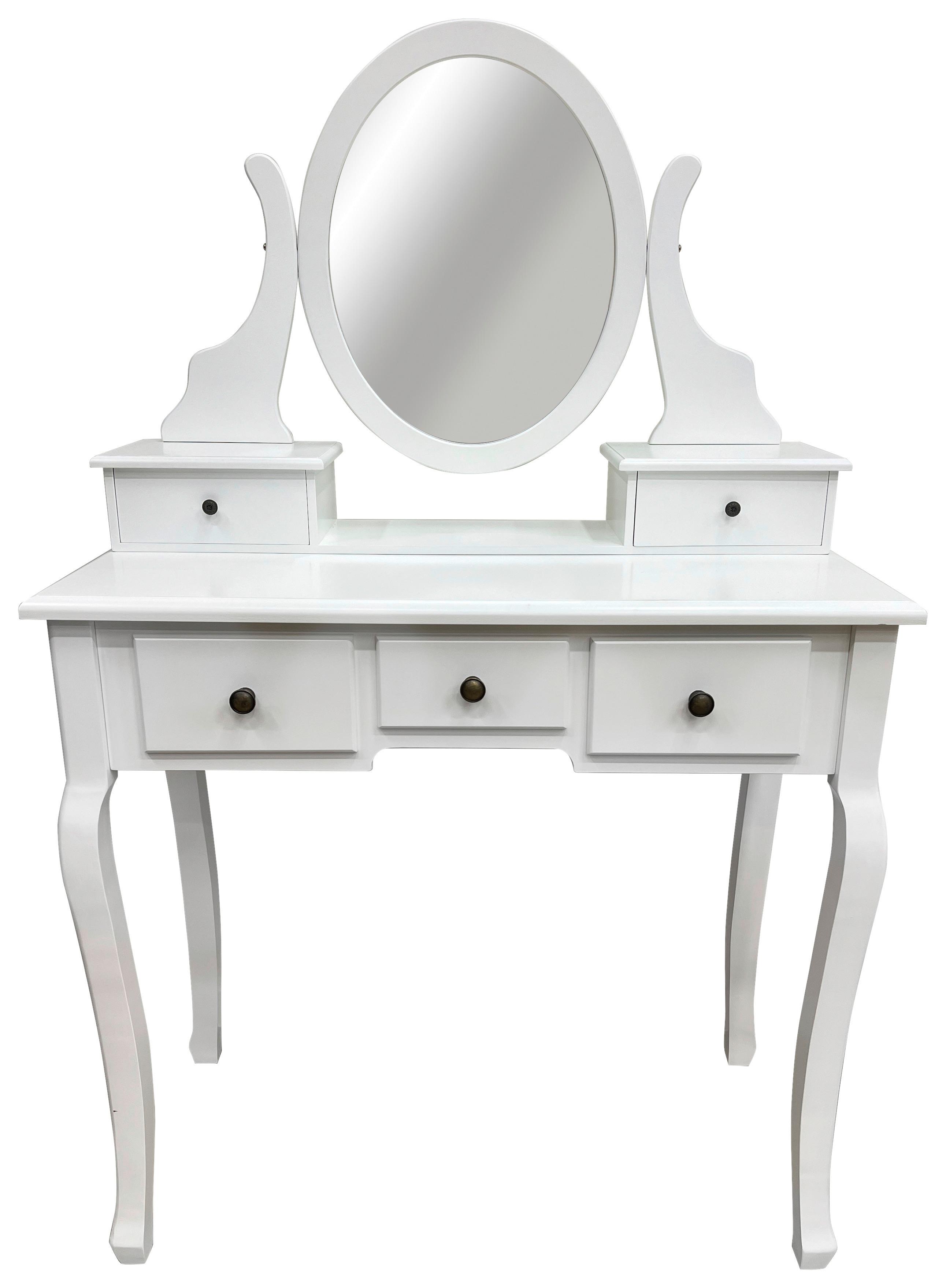 SMINKBORD SARA II - vit/bronsfärgad, Romantik / Lanthus, metall/trämaterial (80/130/40cm) - Mömax