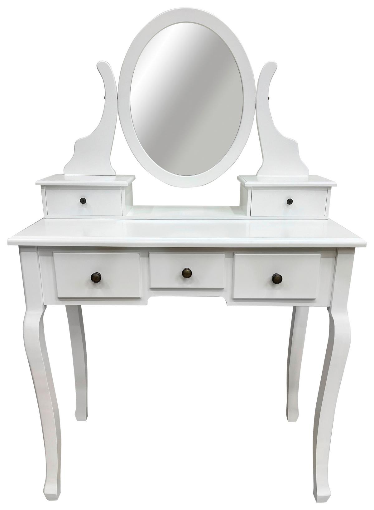 Toaletni Stol Sara Ii - brončane boje/bijela, Romantično / ladanjski, staklo/drvni materijal (80/130/40cm) - Modern Living