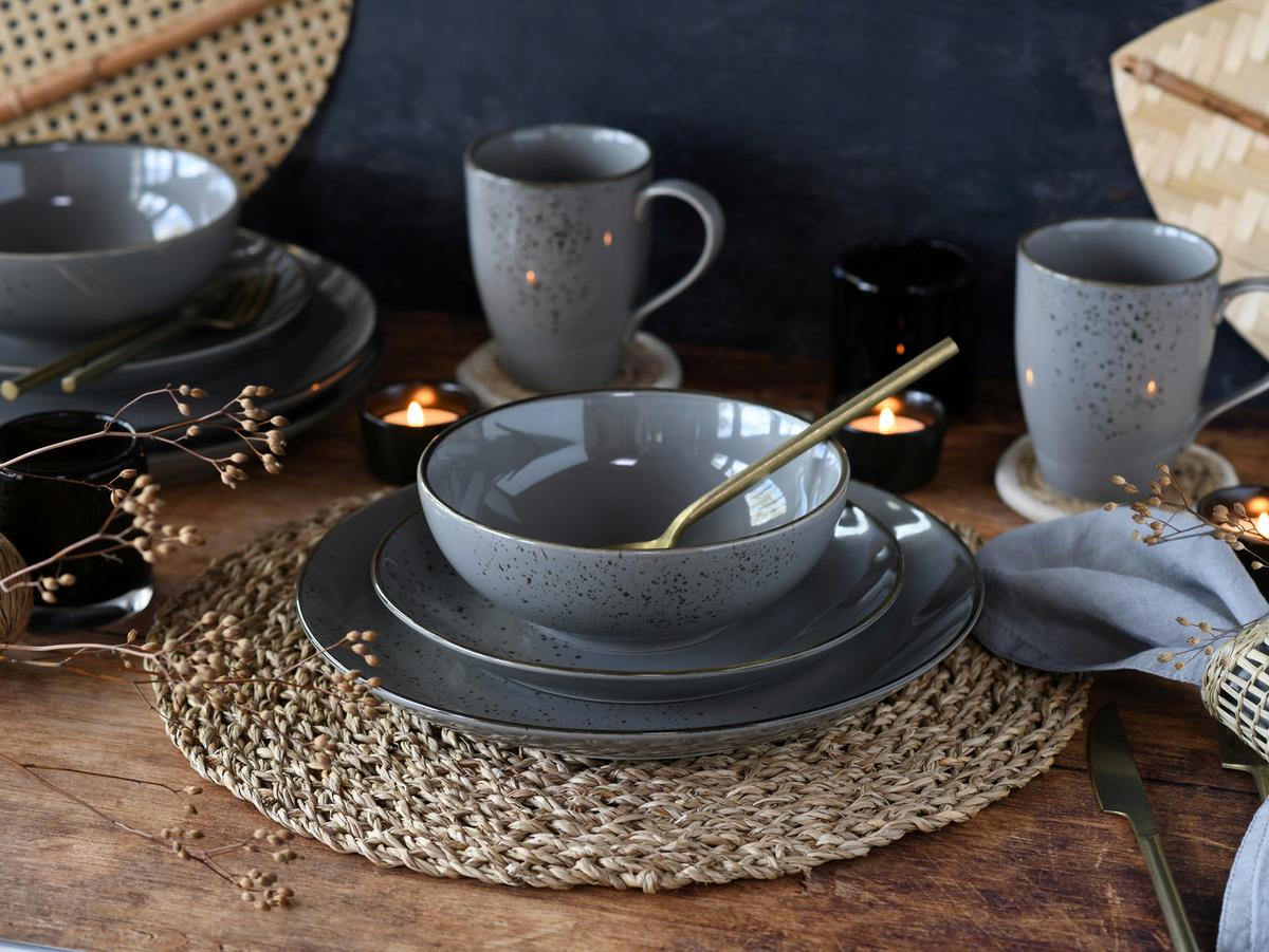 Kombinirani Servis Stone, 16-Delni - siva, Basics, keramika - Creatable