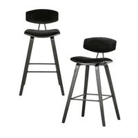 BARHOCKER-SET Senn Schwarz B: 42cm - Schwarz, MODERN, Textil/Metall (42/91/48cm) - Livetastic