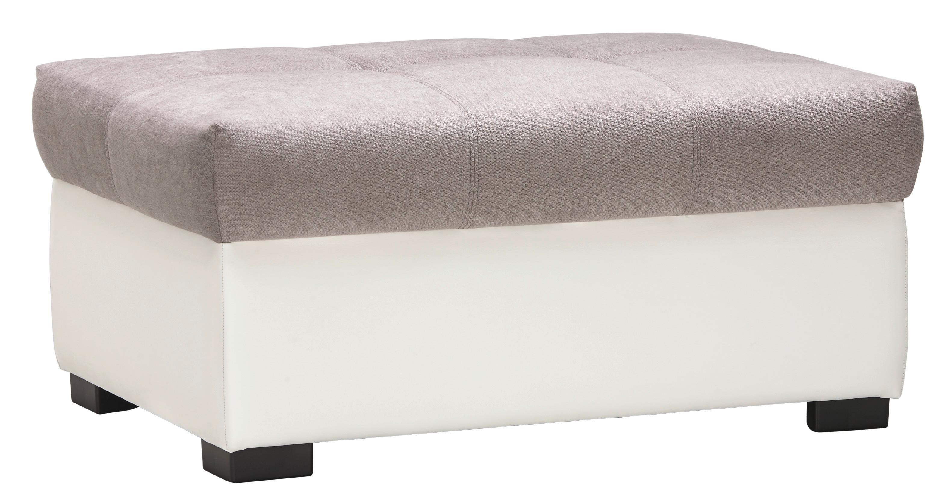 Hocker in Grau/Weiß - Schwarz, KONVENTIONELL, Kunststoff/Textil (100/48/74cm) - Based