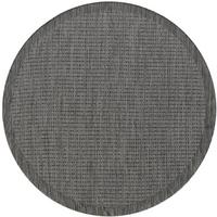 Outdoorteppich Giza Schwarz Ø ca. 120cm - Schwarz, Basics, Textil (120cm) - Novel