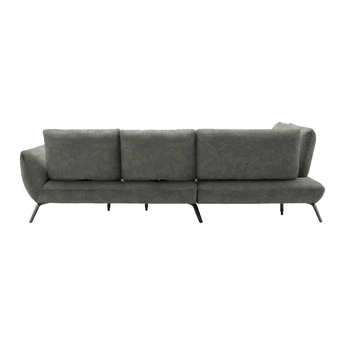Wohnlandschaft Trendy Dunkelgrau - Dunkelgrau/Schwarz, MODERN, Holzwerkstoff/Textil (250/93/310cm) - Premium Living