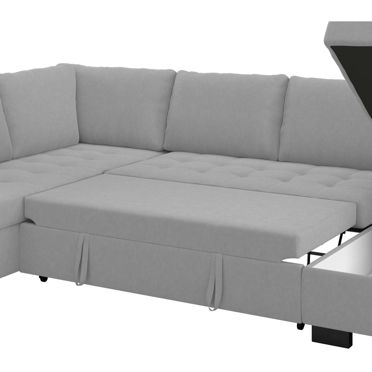 Canapea modulară MALTE - gri deschis/gri, Modern, textil (178/305/155cm) - Luca Bessoni
