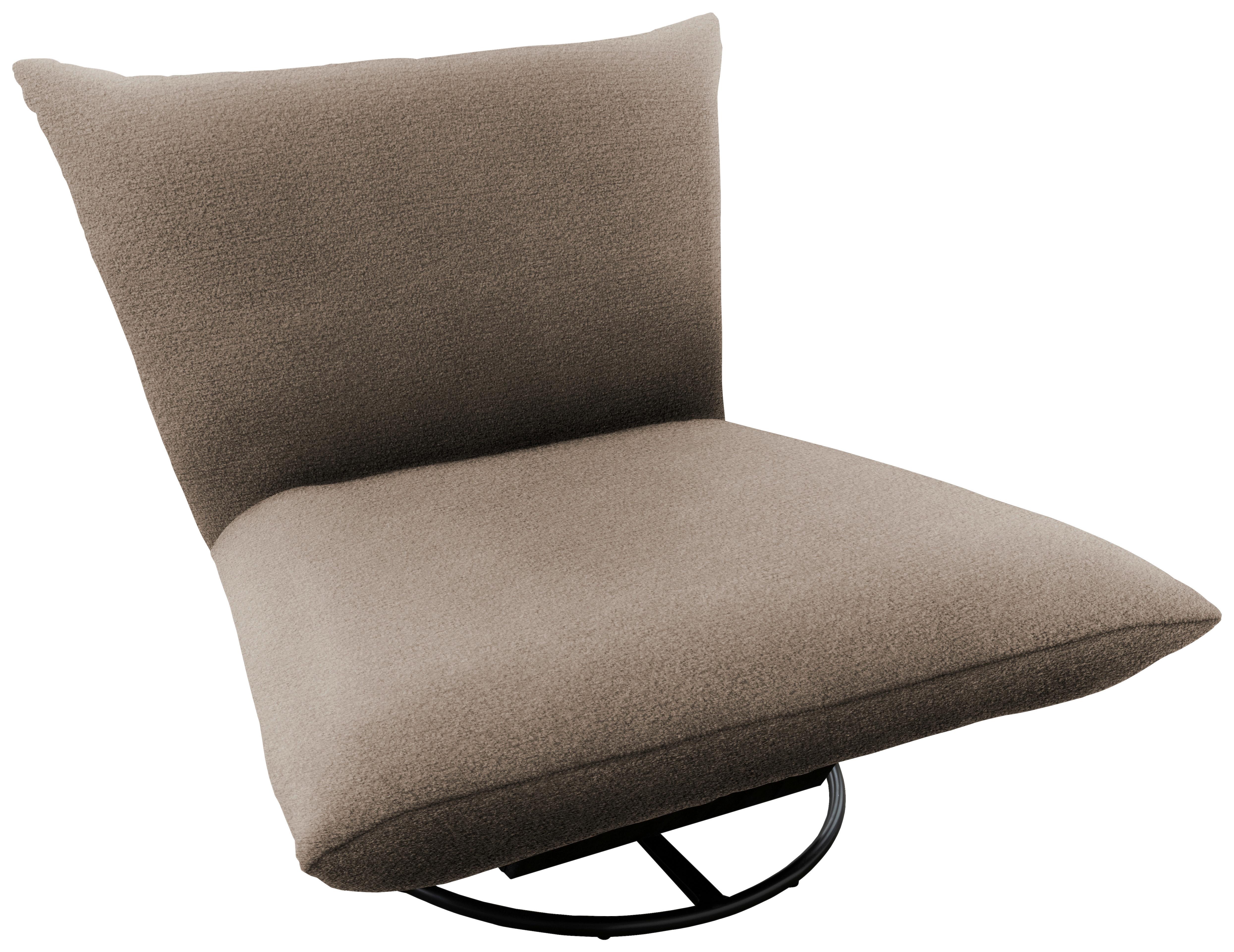 Relaxsessel Cremona ca. 100x78x96 cm Taupe - Taupe/Schwarz, Design, Textil/Metall (100/78/96cm) - Livetastic