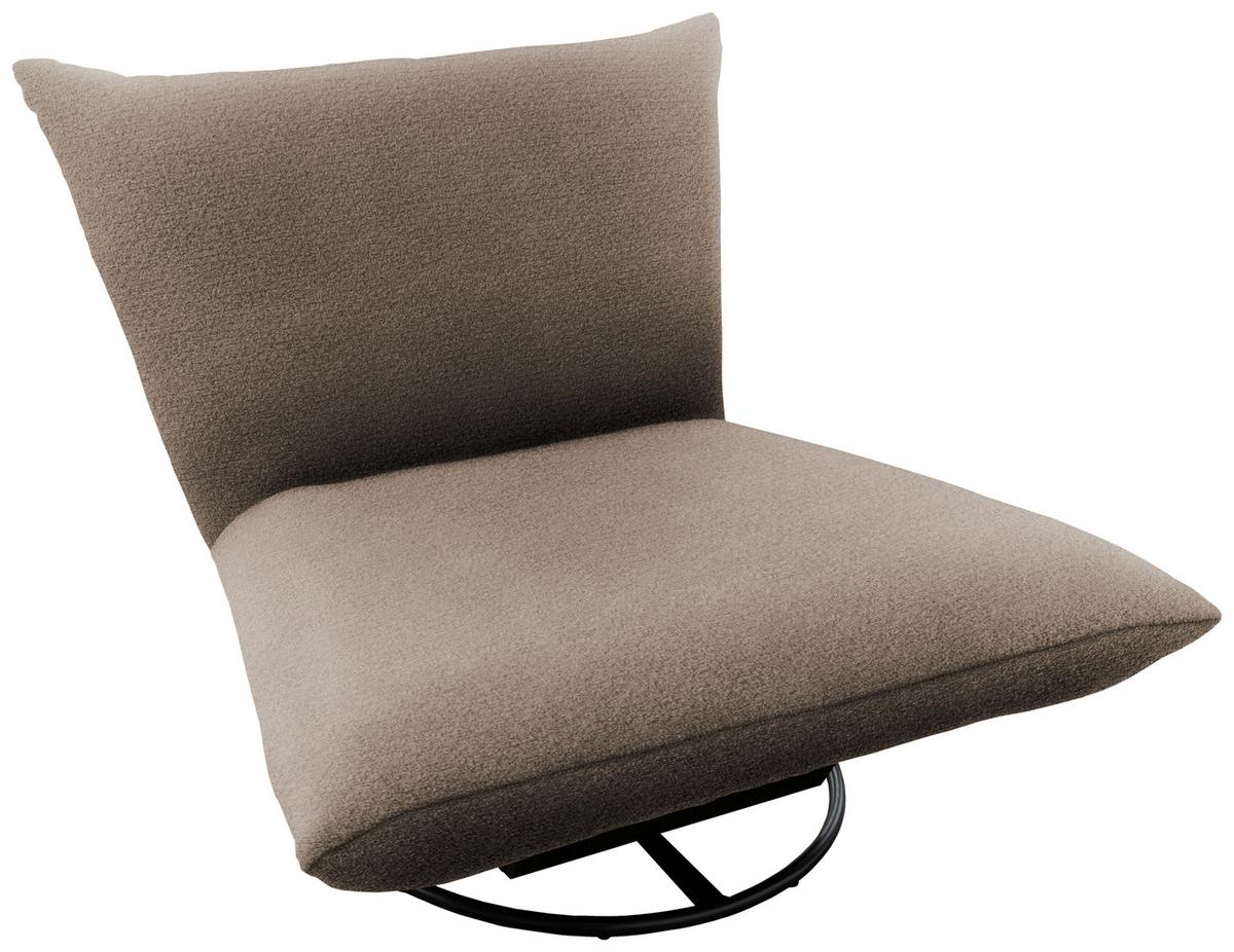 Relaxsessel Cremona ca. 100x78x96 cm Taupe - Taupe/Schwarz, Design, Textil/Metall (100/78/96cm) - Livetastic