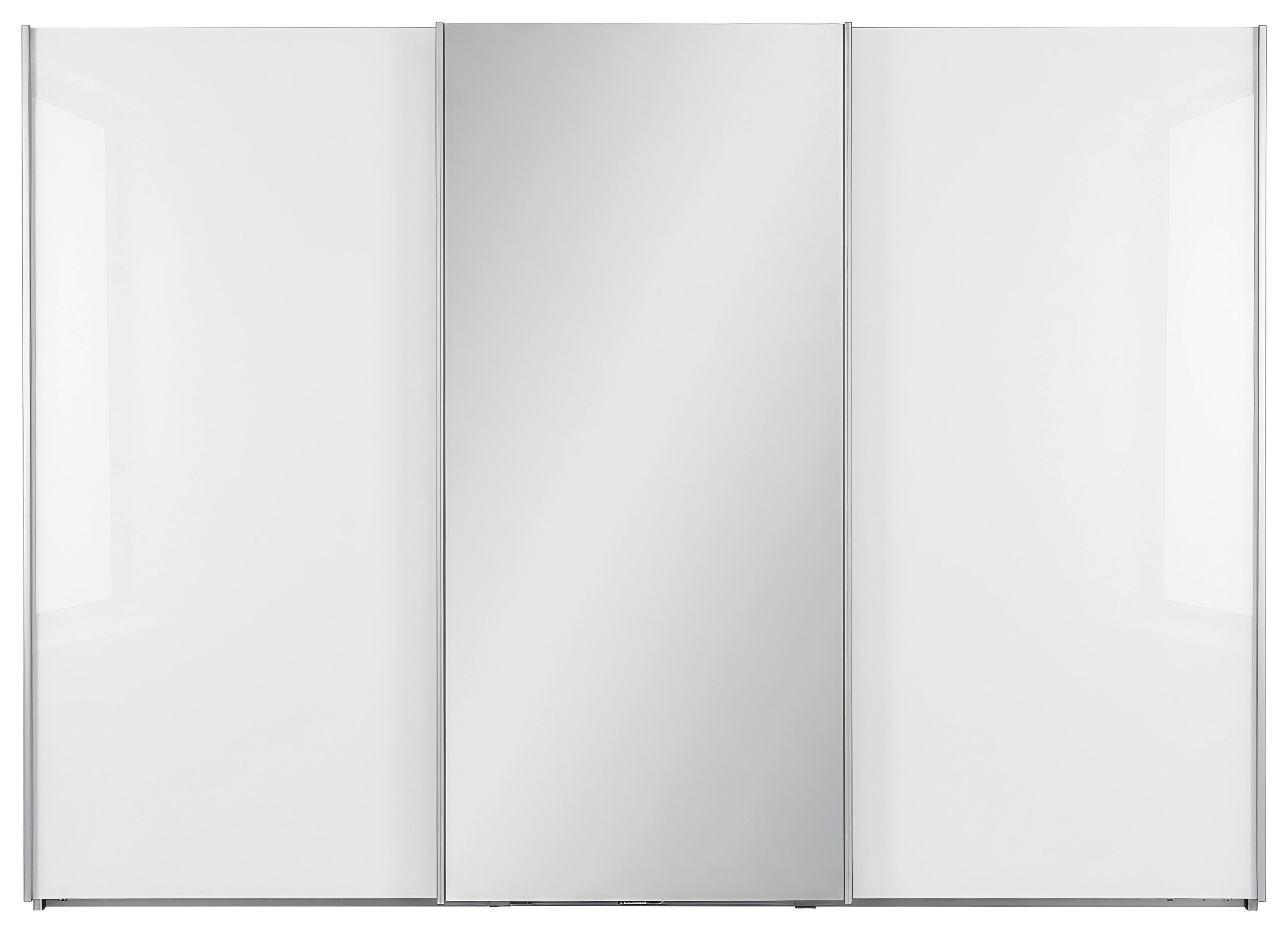 Ormar Sa Staklenim Kliznim Vratima Lumos - bijela/srebrne boje, Konvencionalno, staklo/drvni materijal (298/222/68cm) - Premium Living