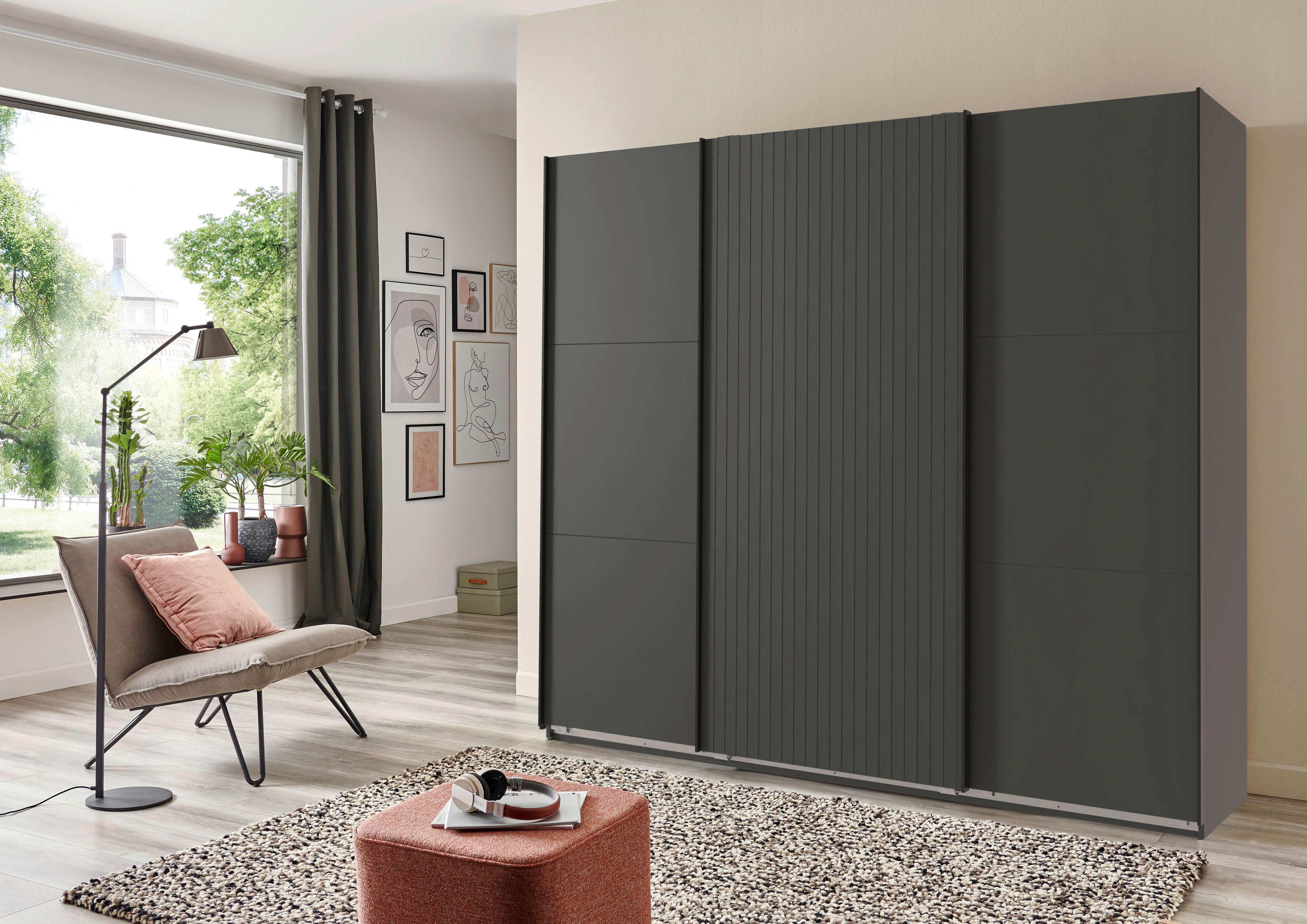 Ormar S Kliznim Vratima Andorra - boje grafita, Moderno, drvni materijal (250/216/65cm) - Modern Living