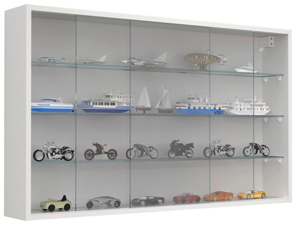 HÄNGEVITRINE DRIVALO XL - Weiss/Transparent, Design, Glas/Holzwerkstoff (100/60/15cm) - MID.YOU