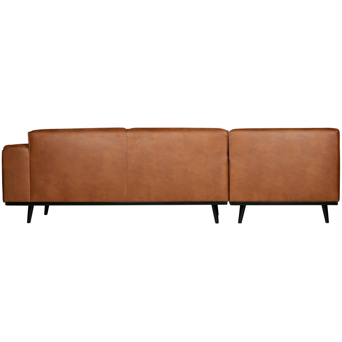 ECKSOFA Statement Cognac S: 210x274cm - Cognac/Schwarz, Design, Leder/Holz (210/274cm) - Livetastic