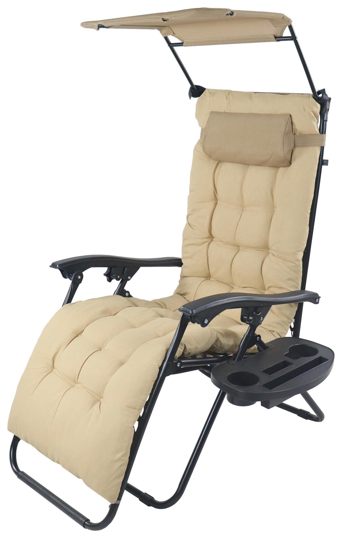 GARTENLIEGE MALTOSA XL - Beige, Modern, Textil/Metall (64/133/91cm) - Gardenson