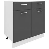 Kuhinjska Spodnja Omarica Esilo, Siva, Bela - bela/barve aluminija, Konvencionalno, kovina/leseni material (80/82/46cm) - MID.YOU