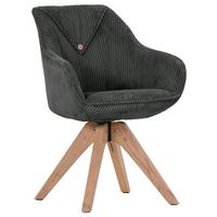 KRZESŁO Z PODŁOKIETNIKAMI EASY - kolor naturalny/ciemnoszary, Konventionell, tkanina/drewno (60/83/65cm) - Landscape