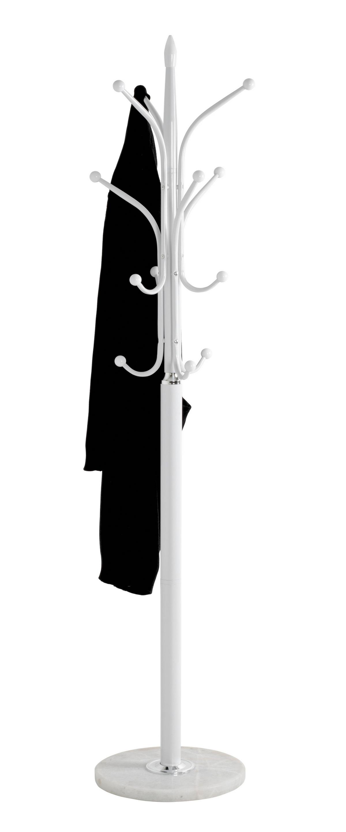 STOJAK NA UBRANIA MOBI - biały, Design, kamień/metal (40/177/40cm) - Carryhome