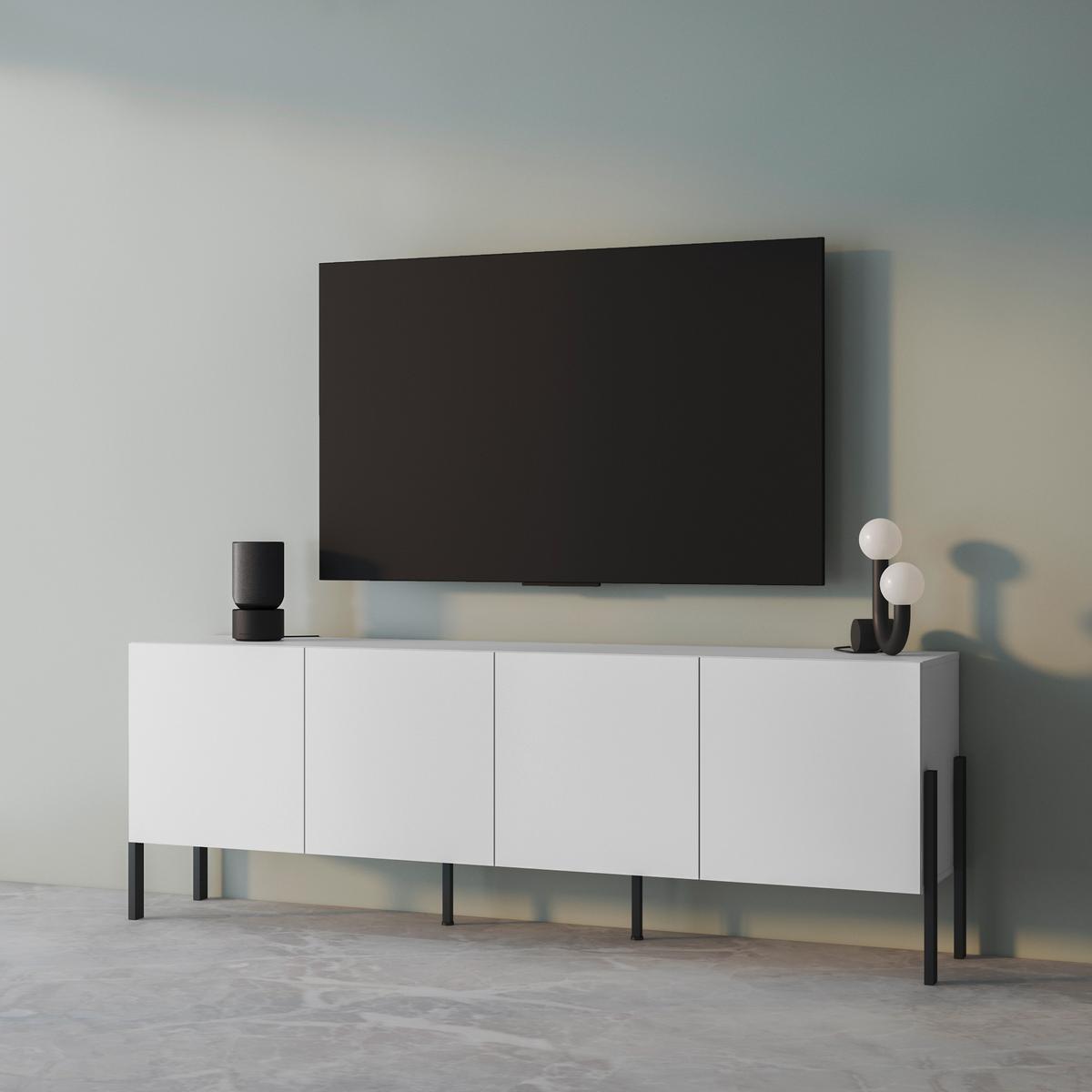 Komód Jukon - fehér, Modern, faalapú anyag (204/70/40cm)