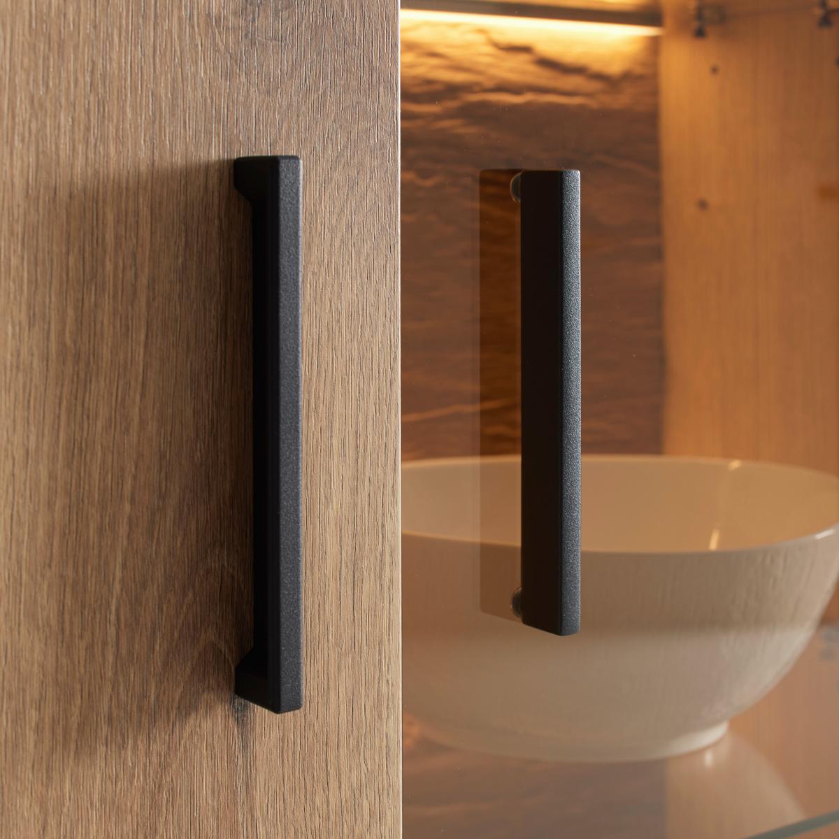 Vitrine Alameda Eichefarben inkl. Oberbodenbeleuchtung - Eichefarben, Modern, Glas/Holzwerkstoff (75/208/38cm) - Mömax