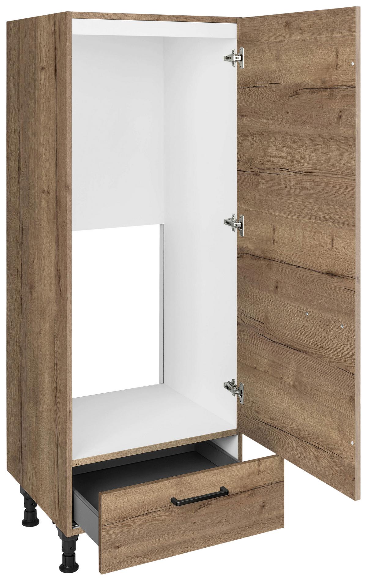 Geräteumbauschrank Structura Eiche dunkel - Eiche dunkel/Schwarz, MODERN, Holzwerkstoff/Metall (60/168/58cm) - Nobilia