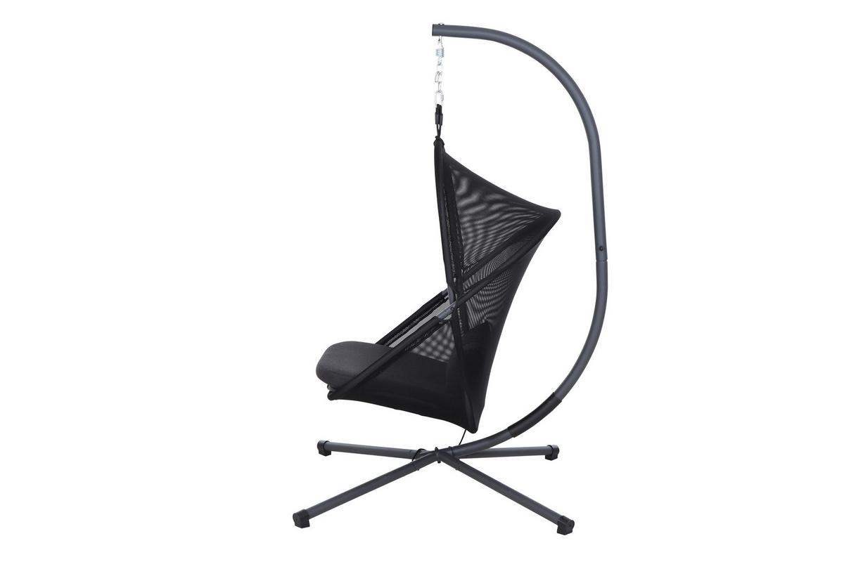 Hängesessel "Yobaya", Schwarz B/H/T 123/195/106 cm - Anthrazit/Schwarz, KONVENTIONELL, Kunststoff/Textil (123/195/106cm) - Siena Garden