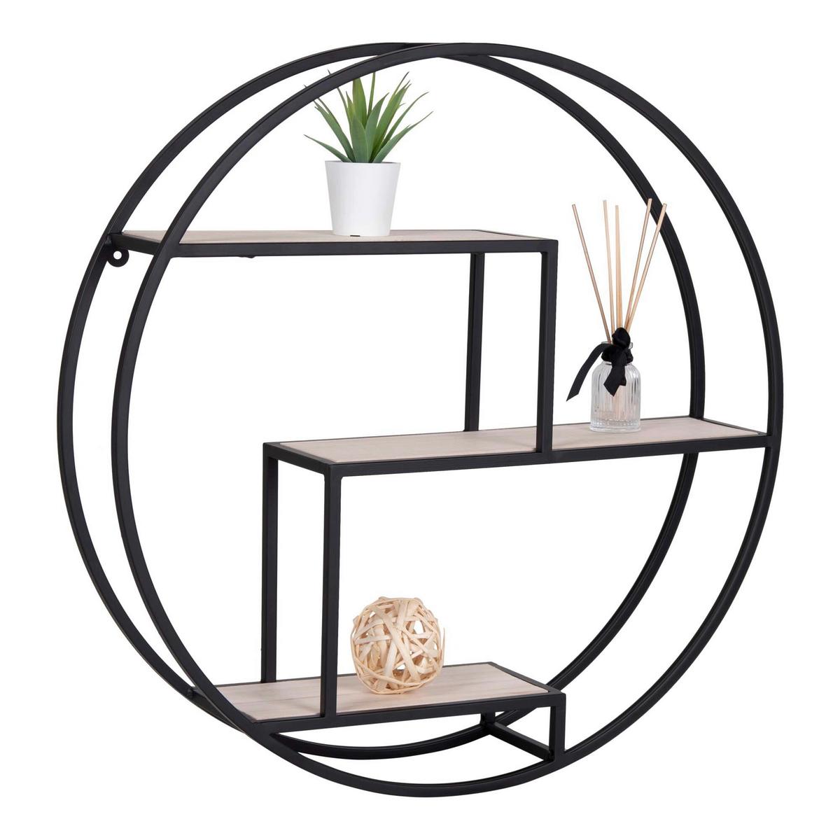 Wandregal Rotterdam Shelf Schwarz - Schwarz, Design, Metall (62/14/62cm)