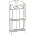 Gartenregal Francine - Weiß/Grau, MODERN, Metall (60/126/28cm) - MODERN LIVING