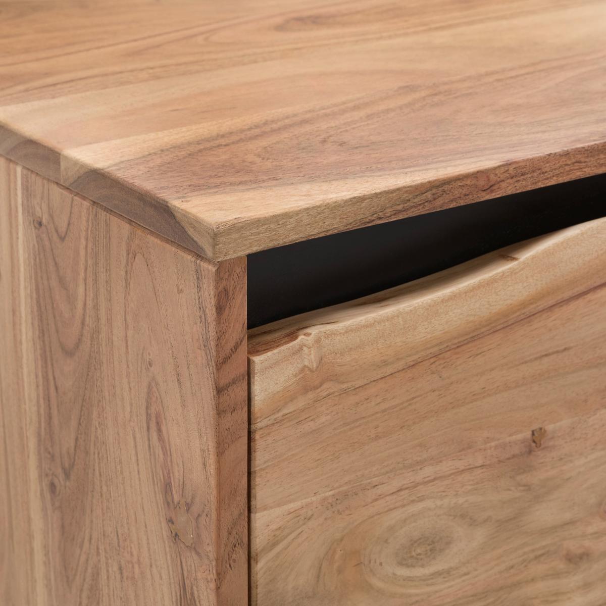 KOMODA SZEROKA SIDEBOARD - kolor akacjowy/czarny, Design, metal/drewno (85/80/40cm) - Livetastic