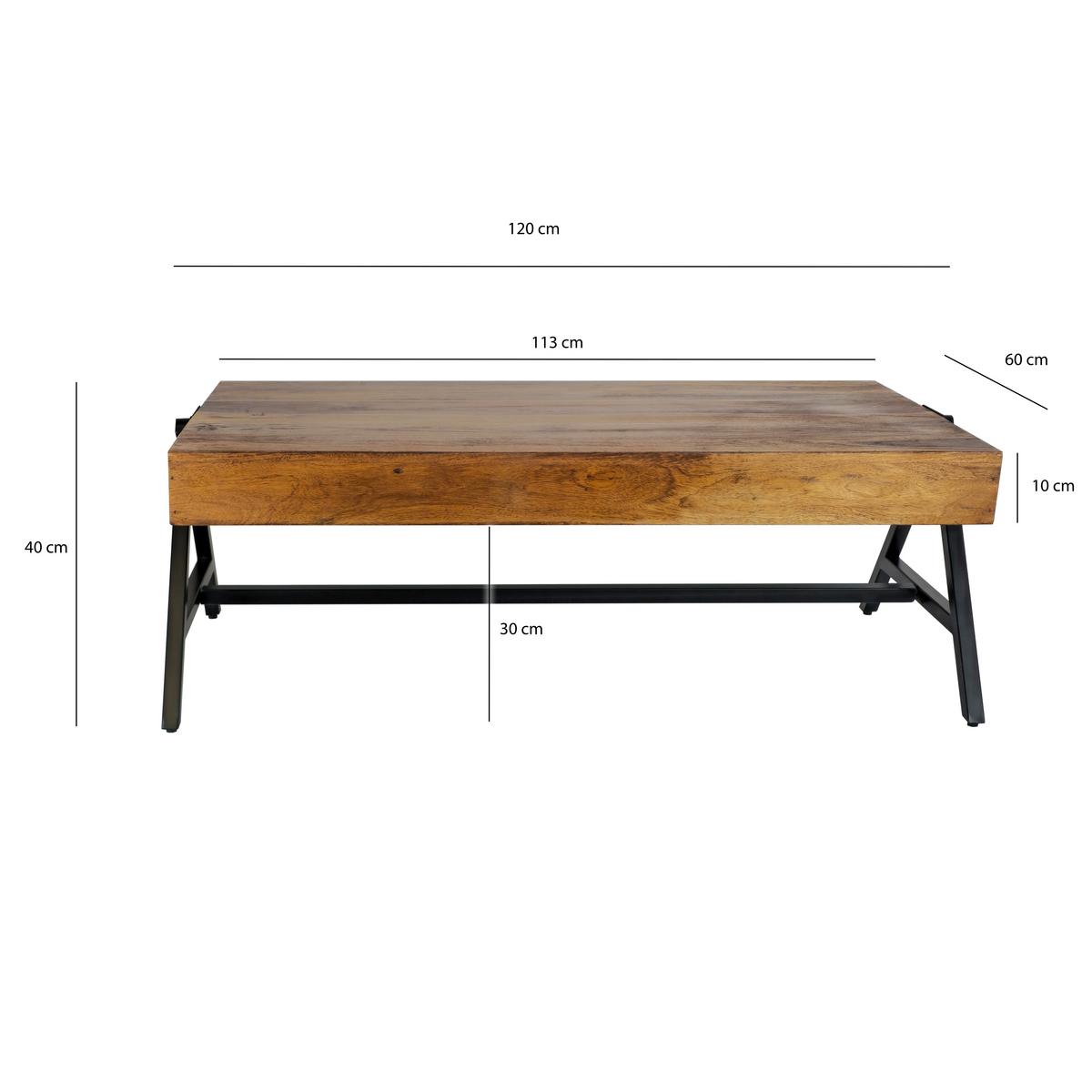 Măsuță De Cafea Wl7.414 - maro/negru, Design, lemn/metal (120/60/40cm) - MID.YOU