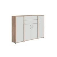 Aktenschrank Office Edition Sw Set Sonoma Eiche/Weiß - Weiß/Sonoma Eiche, MODERN, Holzwerkstoff (172,6/113,6/33cm) - MID.YOU