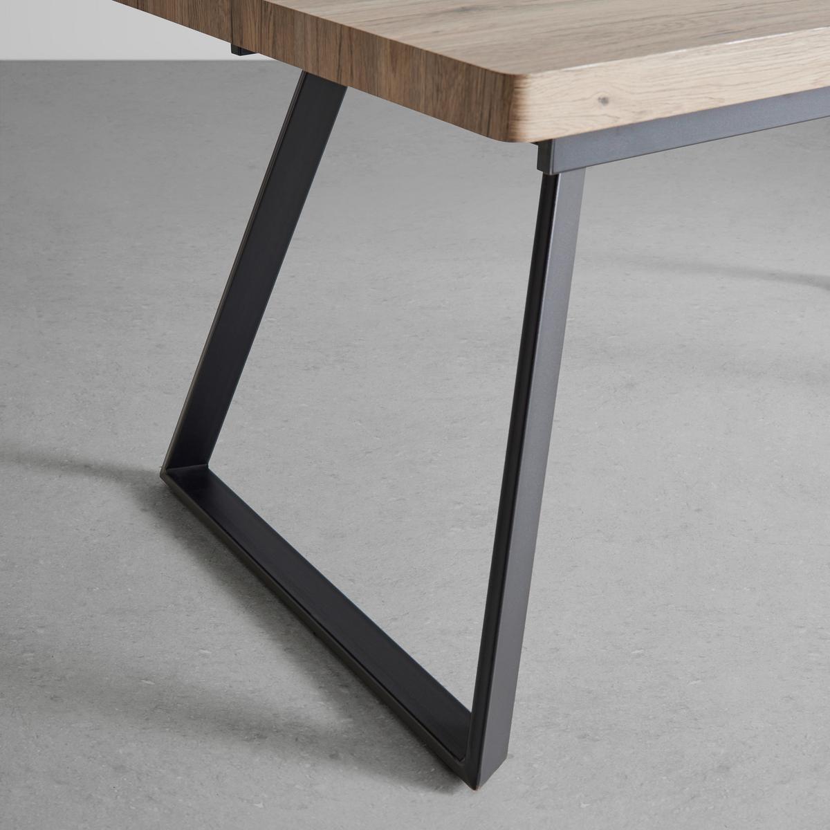 Raztegljiva Miza Ivano - črna/barve hrasta, Moderno, kovina (160-200/90/76cm) - Bessagi Home