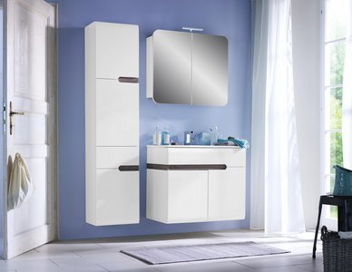 Waschtischkombi Weiss Hochglanz Eichefarben Online Kaufen Momax