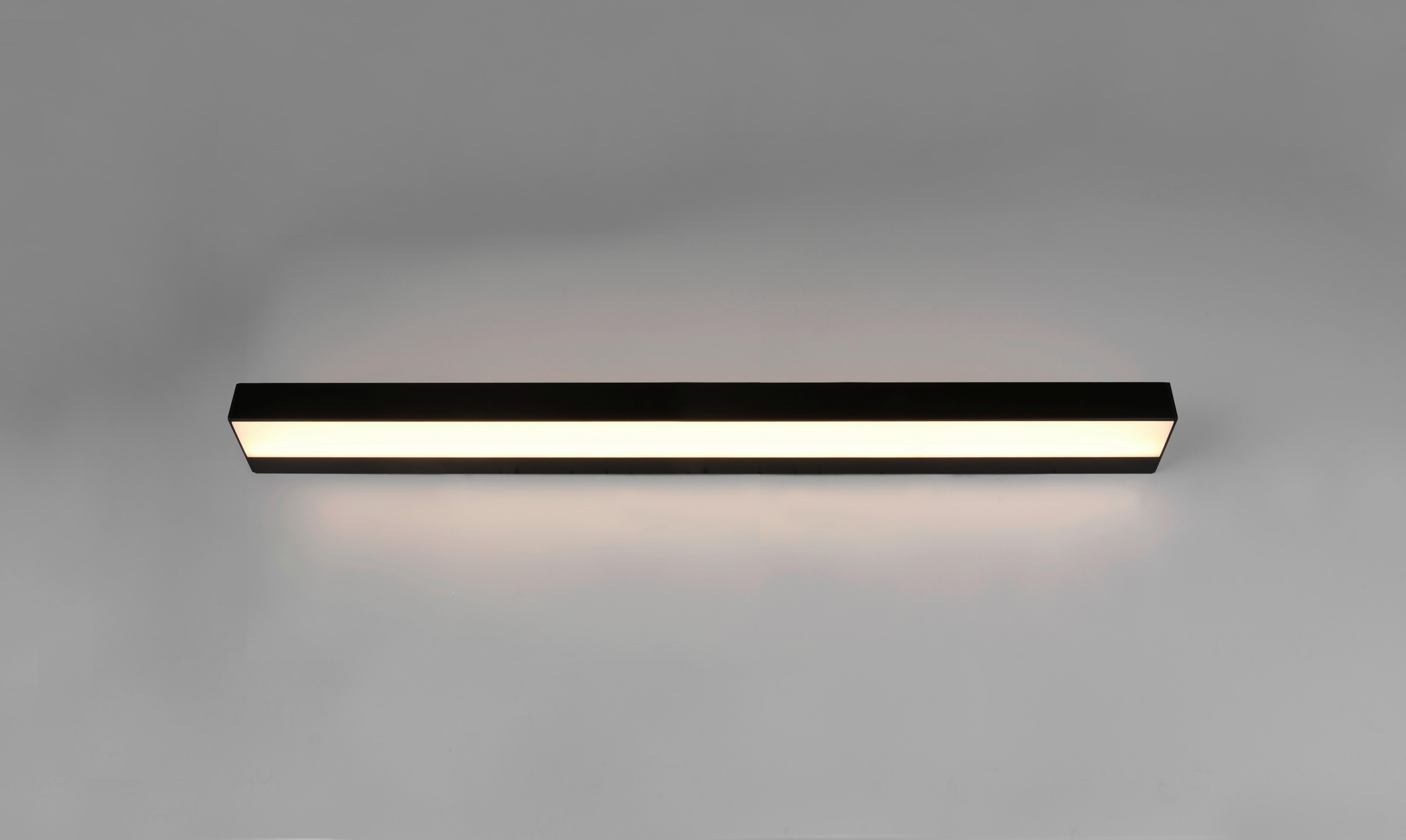 LED-Wandleuchte Rocco in Schwarz/Chrom max. 13 Watt - Chromfarben/Schwarz, Basics, Kunststoff/Metall (3,6/90/8cm) - Trio Leuchten