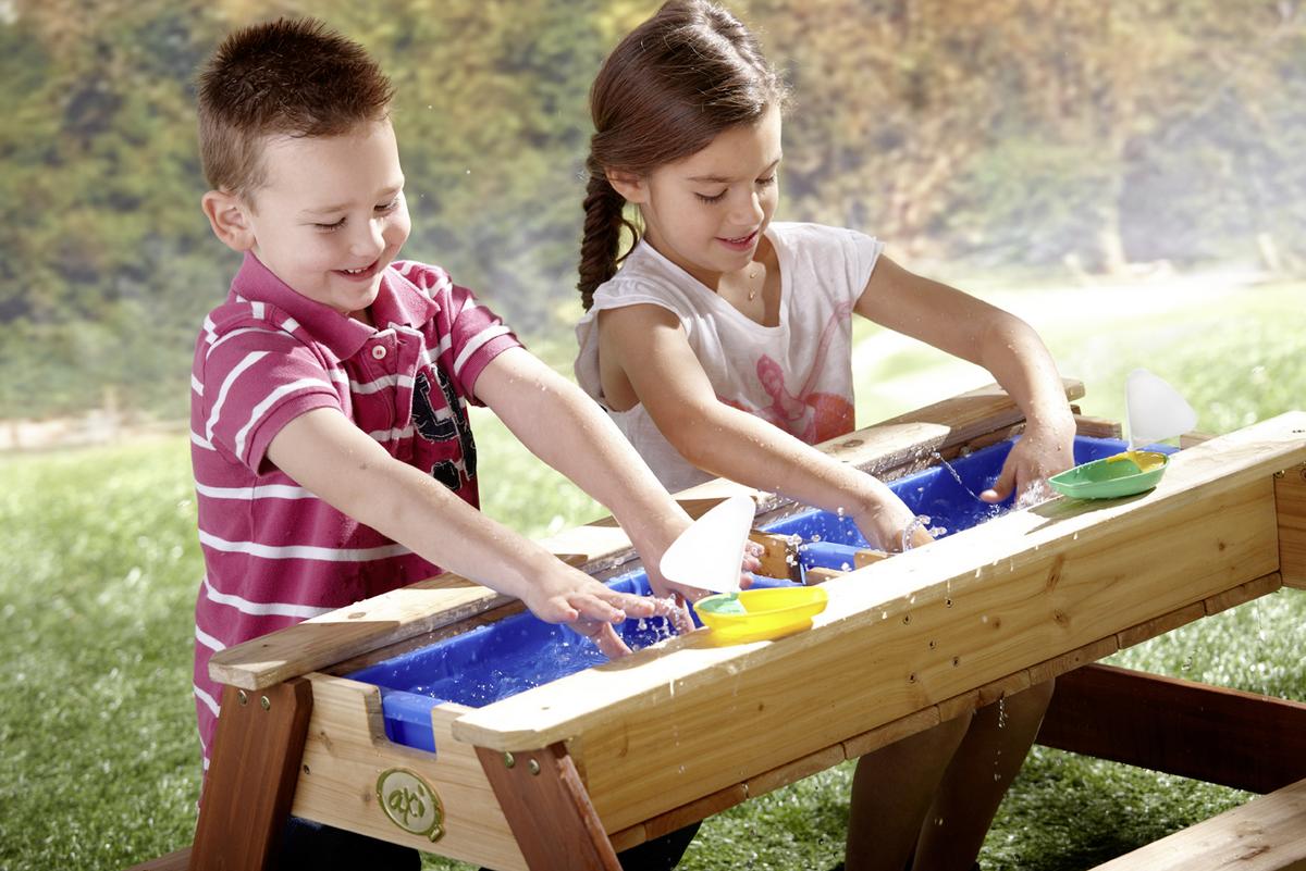 Kinder-Gartentisch Axi Nick Braun Sand-Wassertisch - Braun, Holz (80/56/90cm)